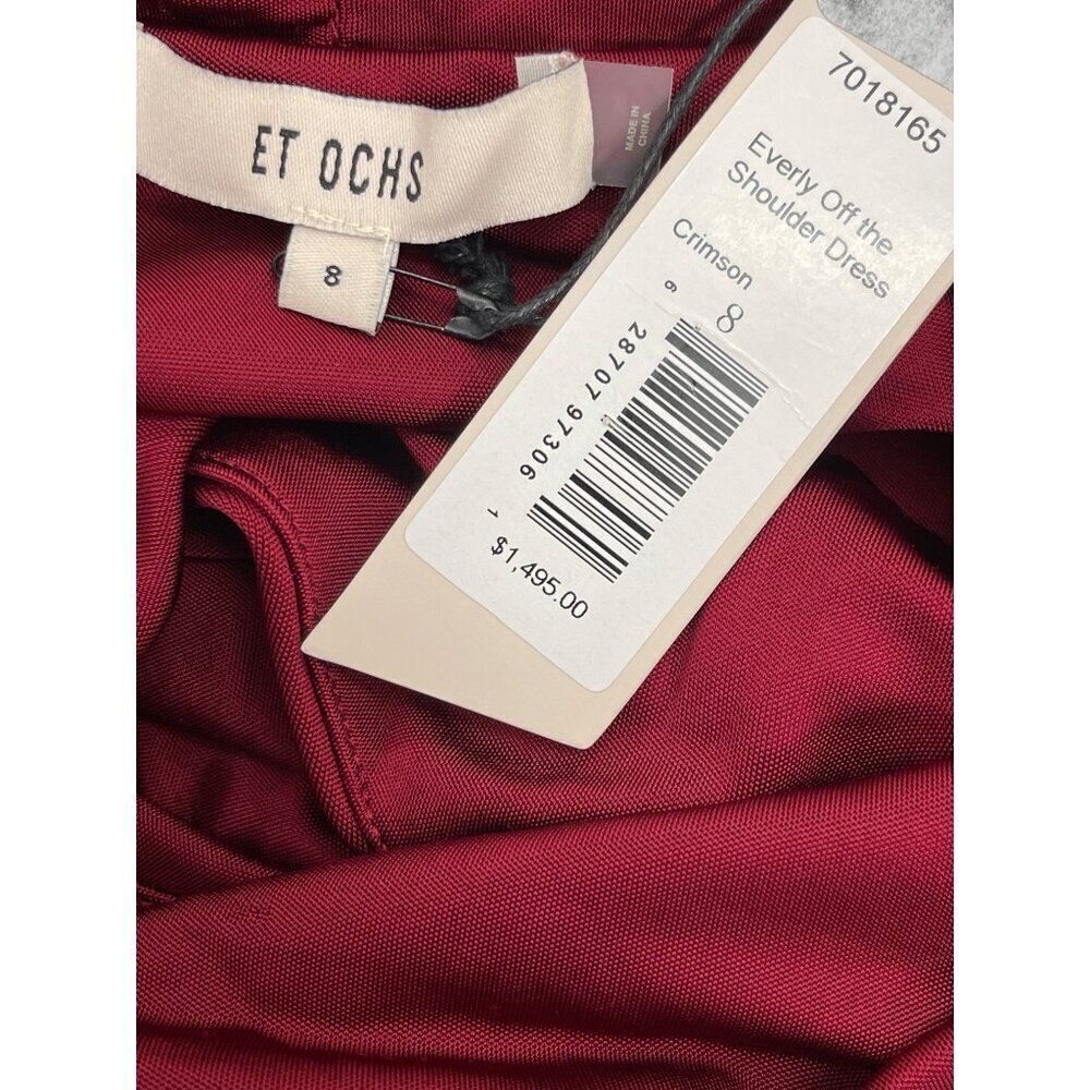 Cushnie Et Ochs $1495 Everly Off Shoulder Slinky Cutout Midi Dress Red Sz 8 NWT - Picture 9 of 10